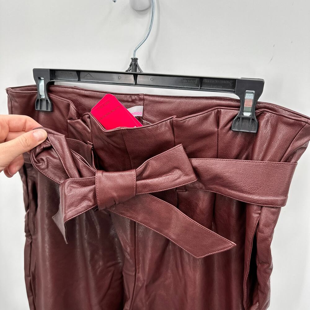 COMMANDO NWT Faux Leather Paperbag Pants in Oxblood // L - Picture 12 of 14